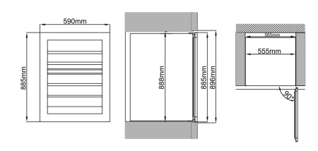 Двухзонный винный шкаф MC Wine W48DB встраиваемый в колонну